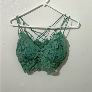 PINK sea green lace bralette
